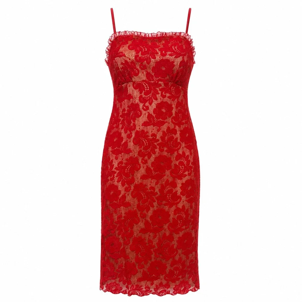 Vtg Frederick's Of Hollywood Old Hollywood Glam Lace Slip Dress Size XL Coquette